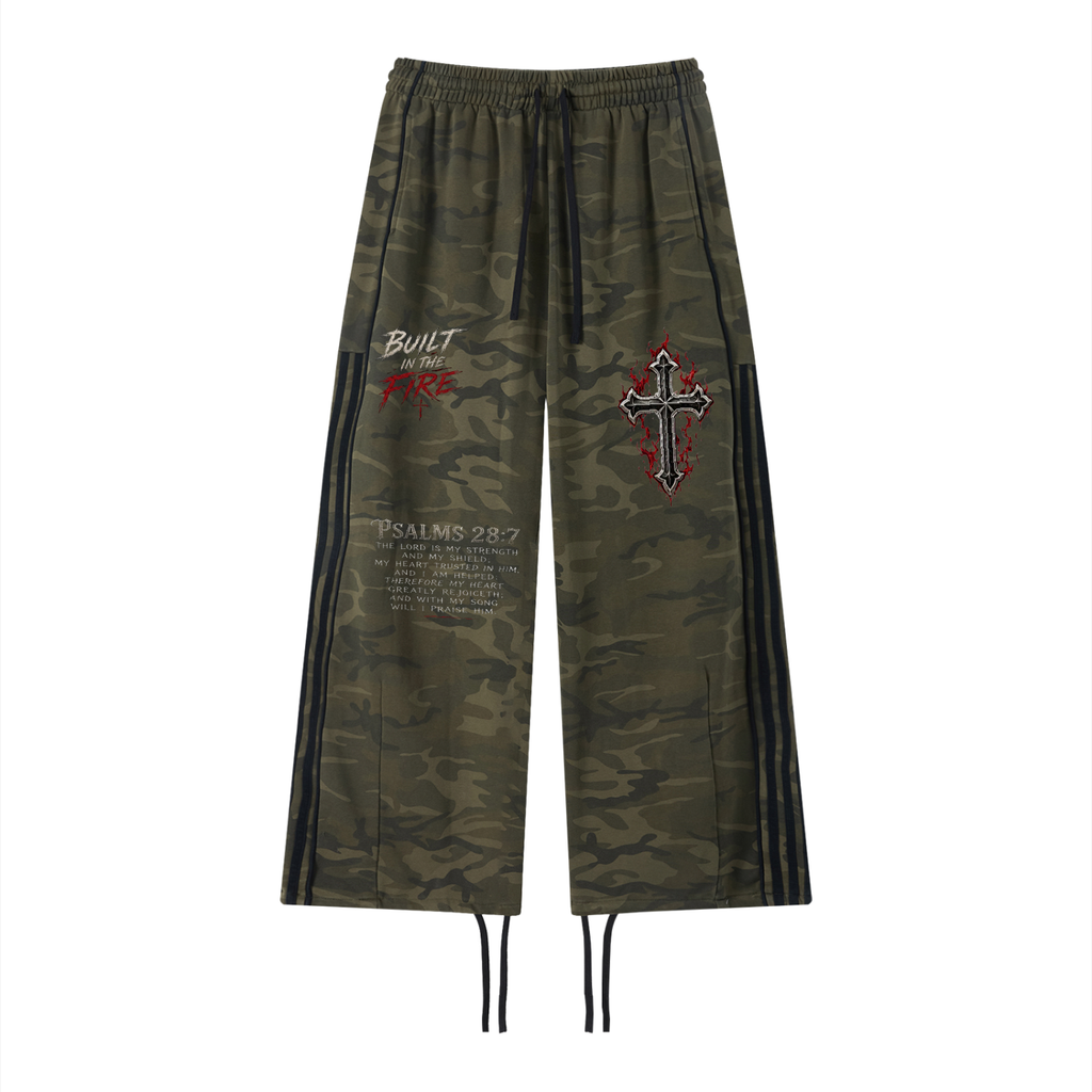 The Conviction Wide-Leg Sweatpants - Army Camo