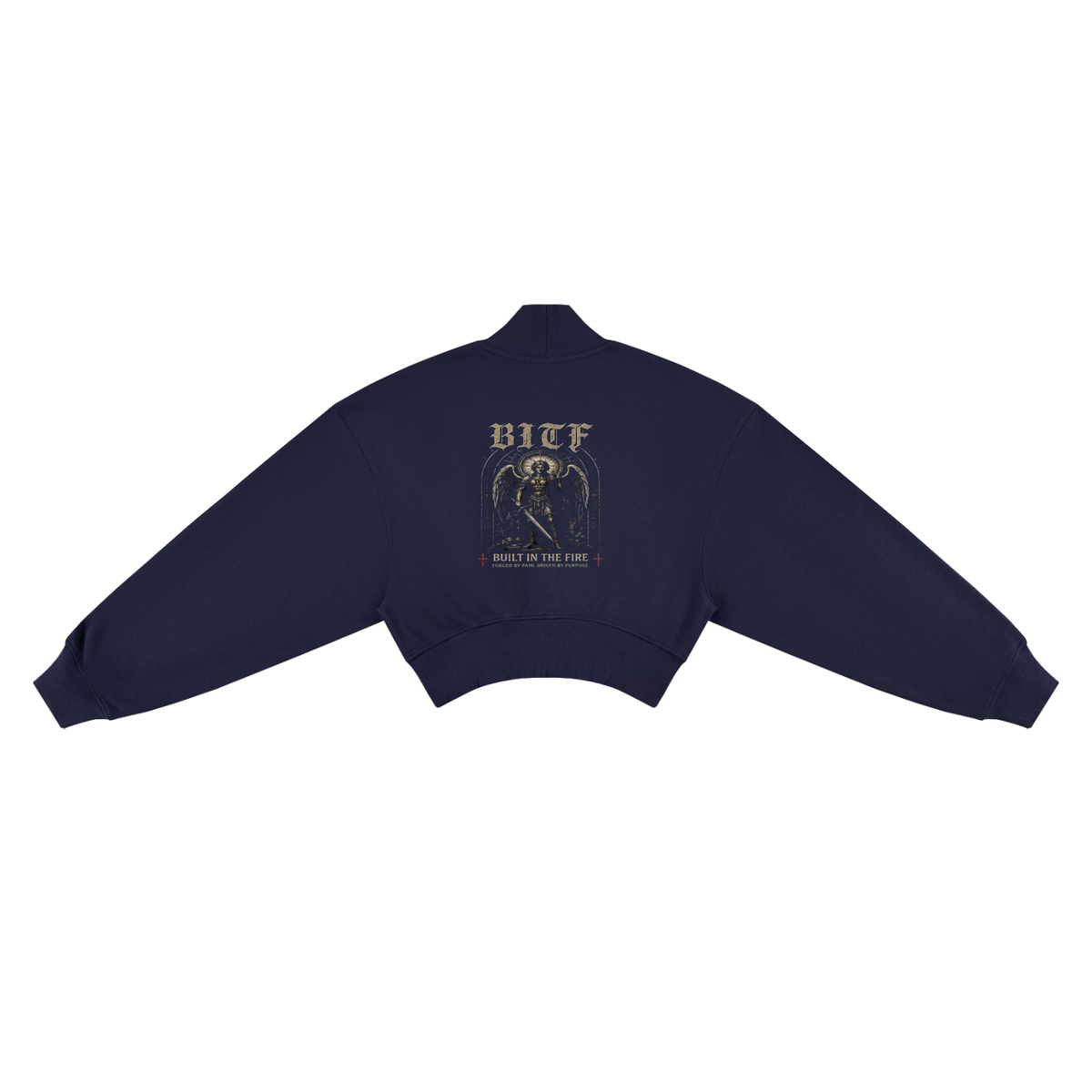 Women's Crop Mock Neck Sweatshirt