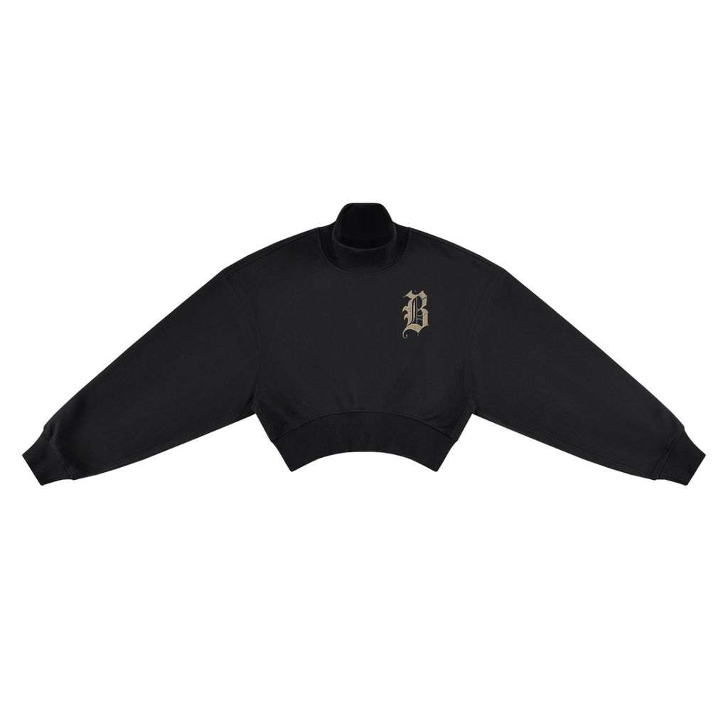 Women's Crop Mock Neck Sweatshirt