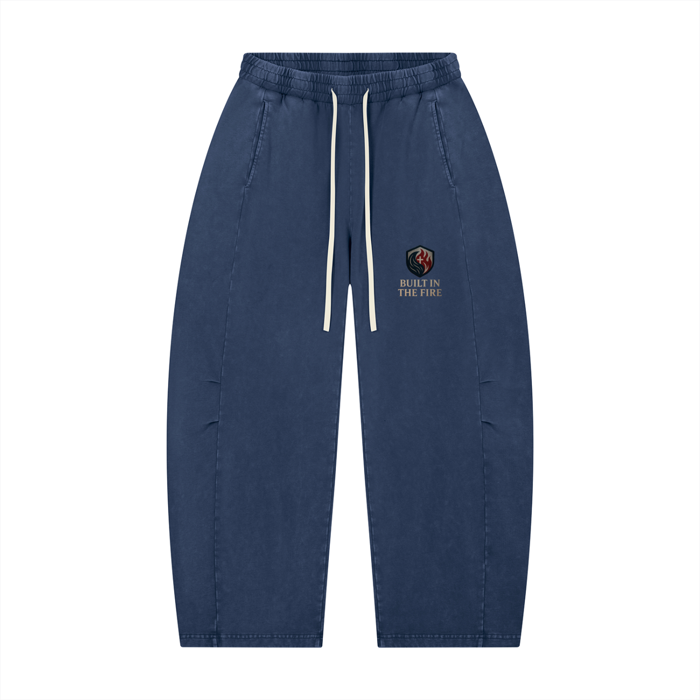Unisex Mineral Wash Barrel Leg Pants