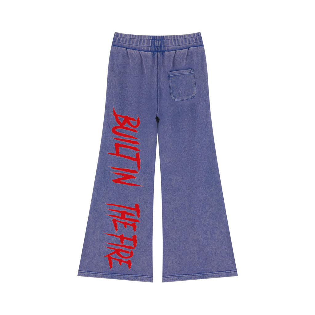 Ember-Washed Wide-Leg Sweatpants