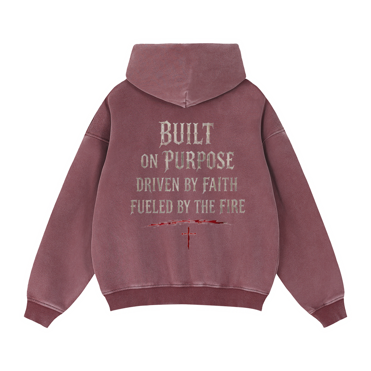 Snow Washed Zip-Through Boxy Fleece Hoodie