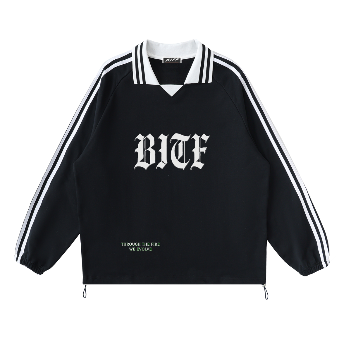 Sweatshirt mit gestreiftem College-Kragen
