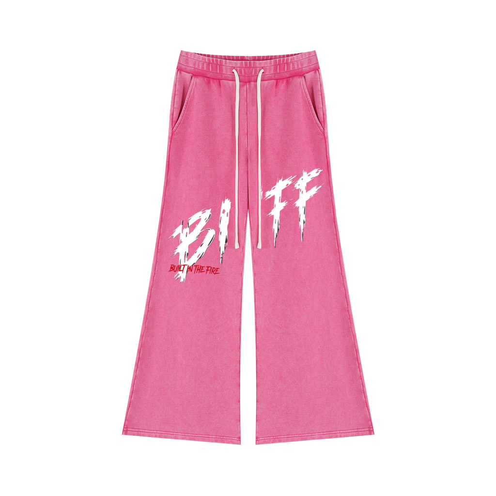Ember-Washed Wide-Leg Sweatpants
