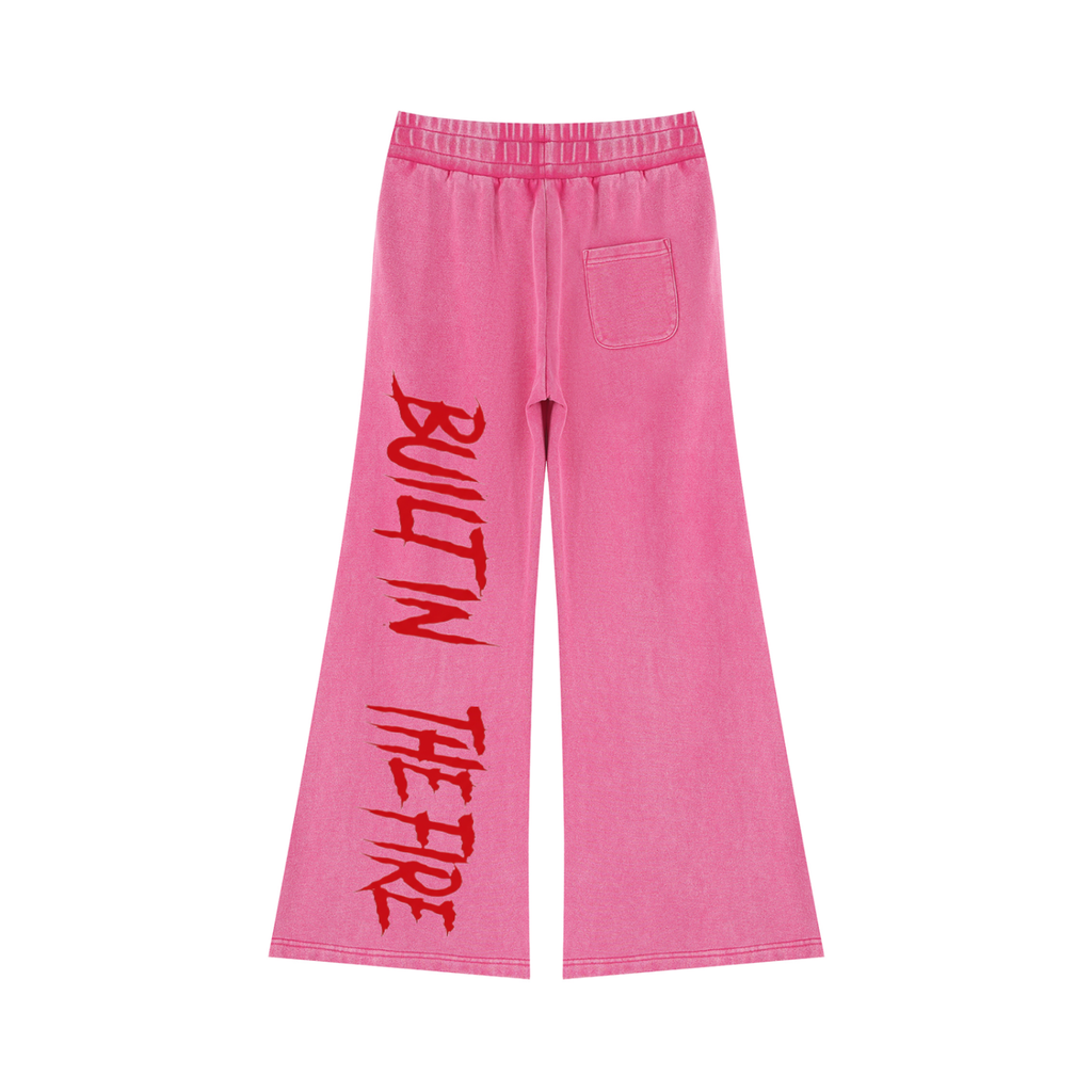 Ember-Washed Wide-Leg Sweatpants