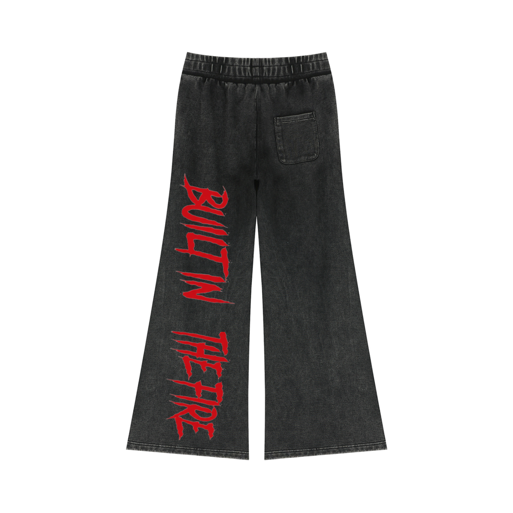 Ember-Washed Wide-Leg Sweatpants