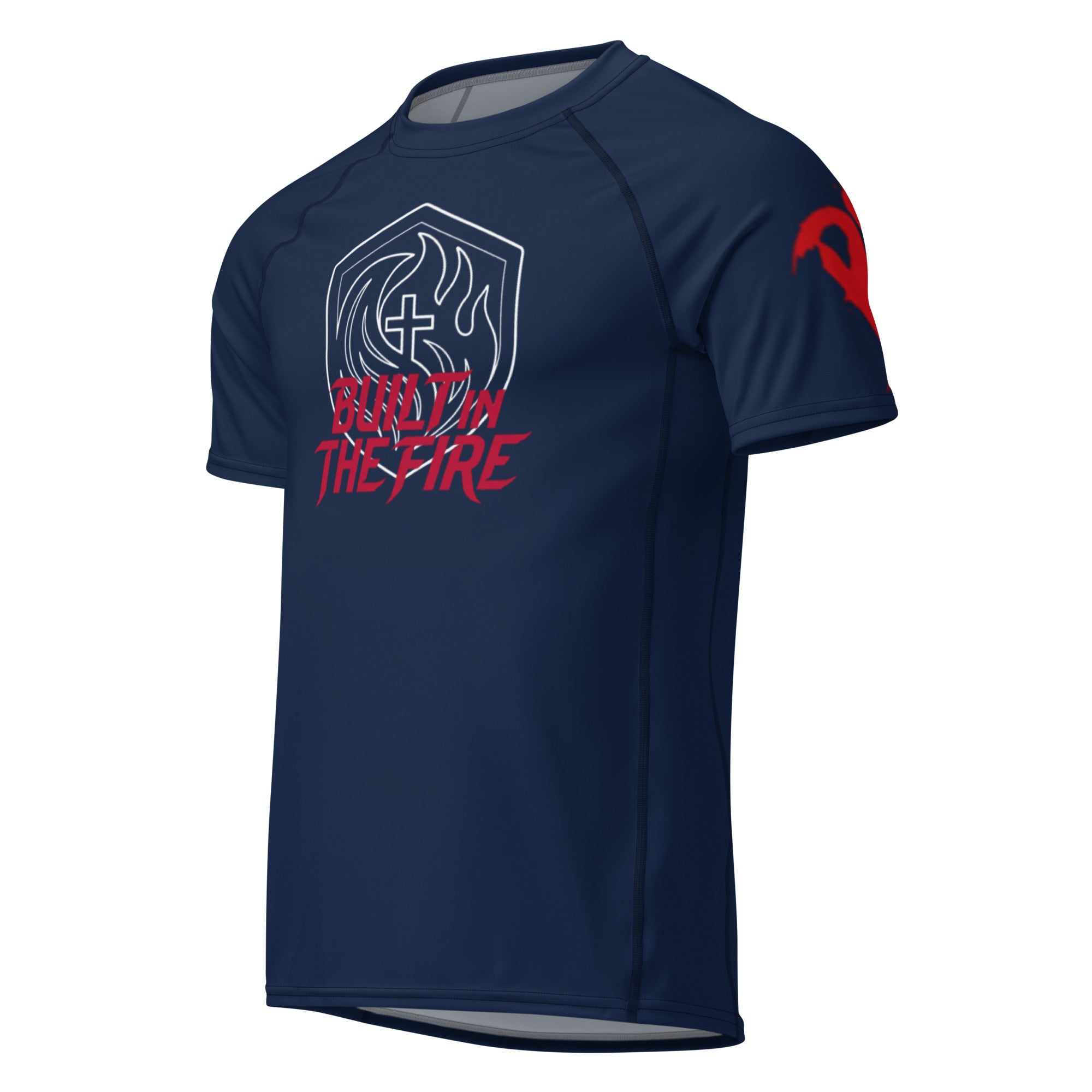 All-over print men’s rash guard by Builtinthefirebrand