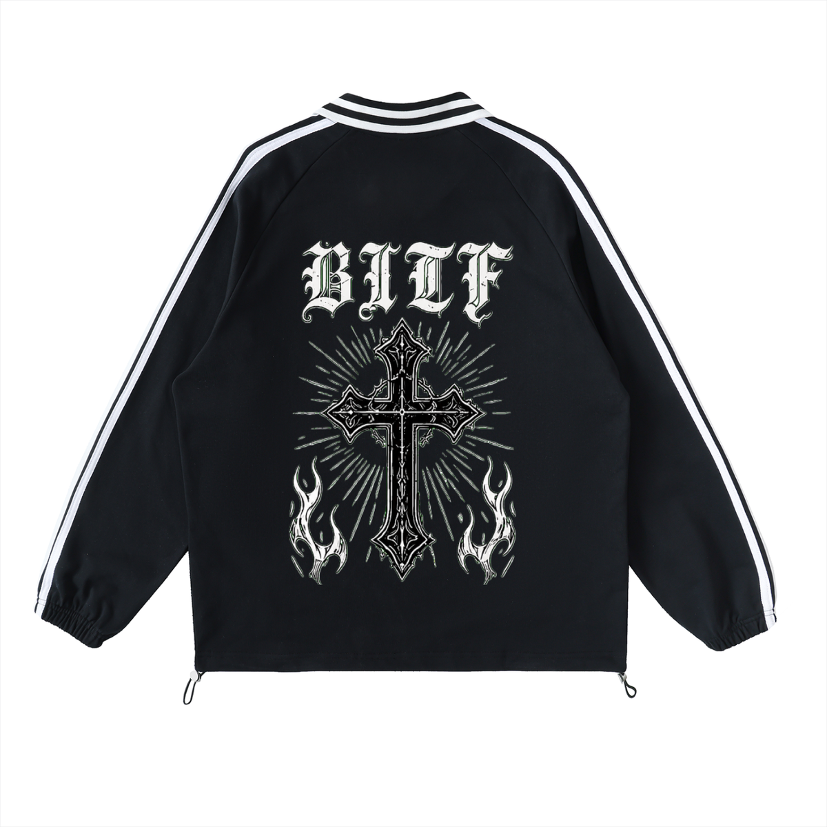 Sweatshirt mit gestreiftem College-Kragen