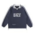 Sweatshirt mit gestreiftem College-Kragen