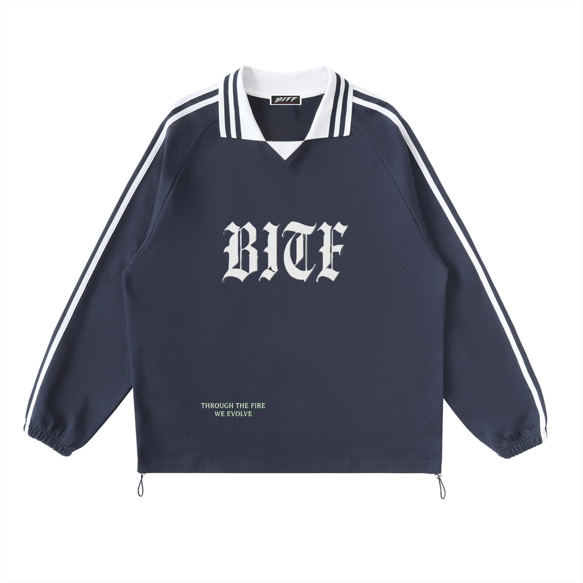 Forged Varsity striped collar sweatshirt