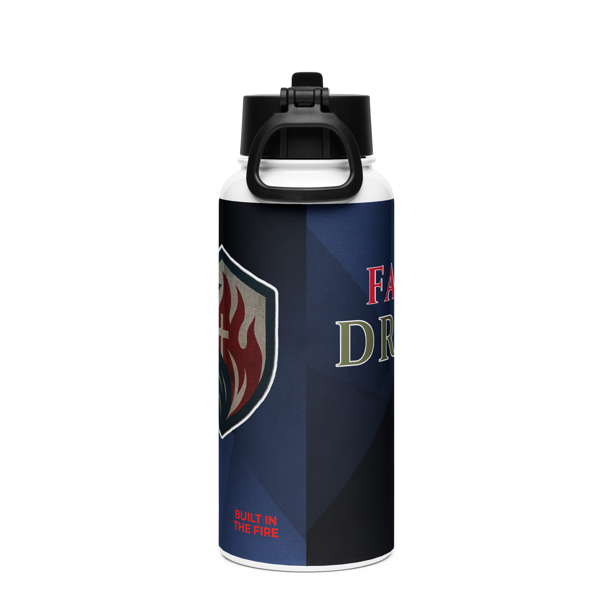 Stainless steel water bottle with a straw lid by Builtinthefirebrand
