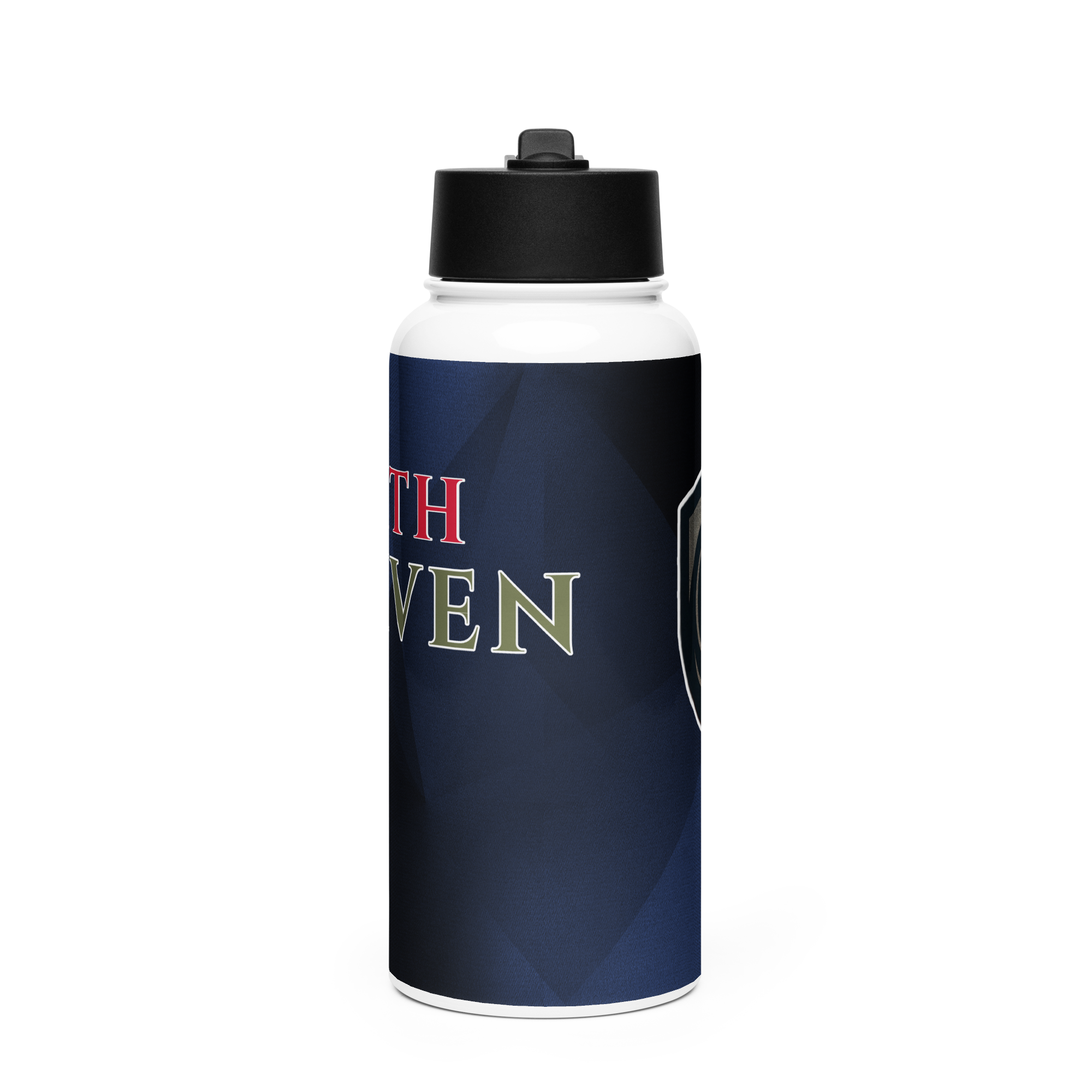 Stainless steel water bottle with a straw lid by Builtinthefirebrand