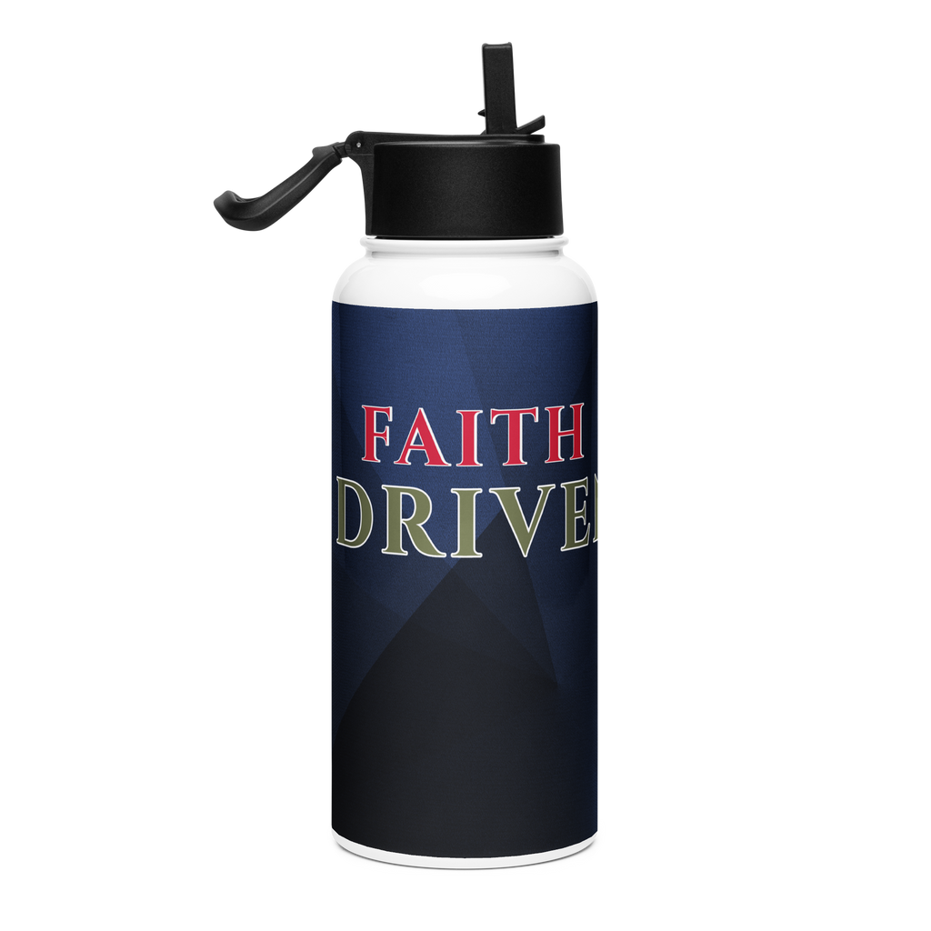 Stainless steel water bottle with a straw lid by Builtinthefirebrand