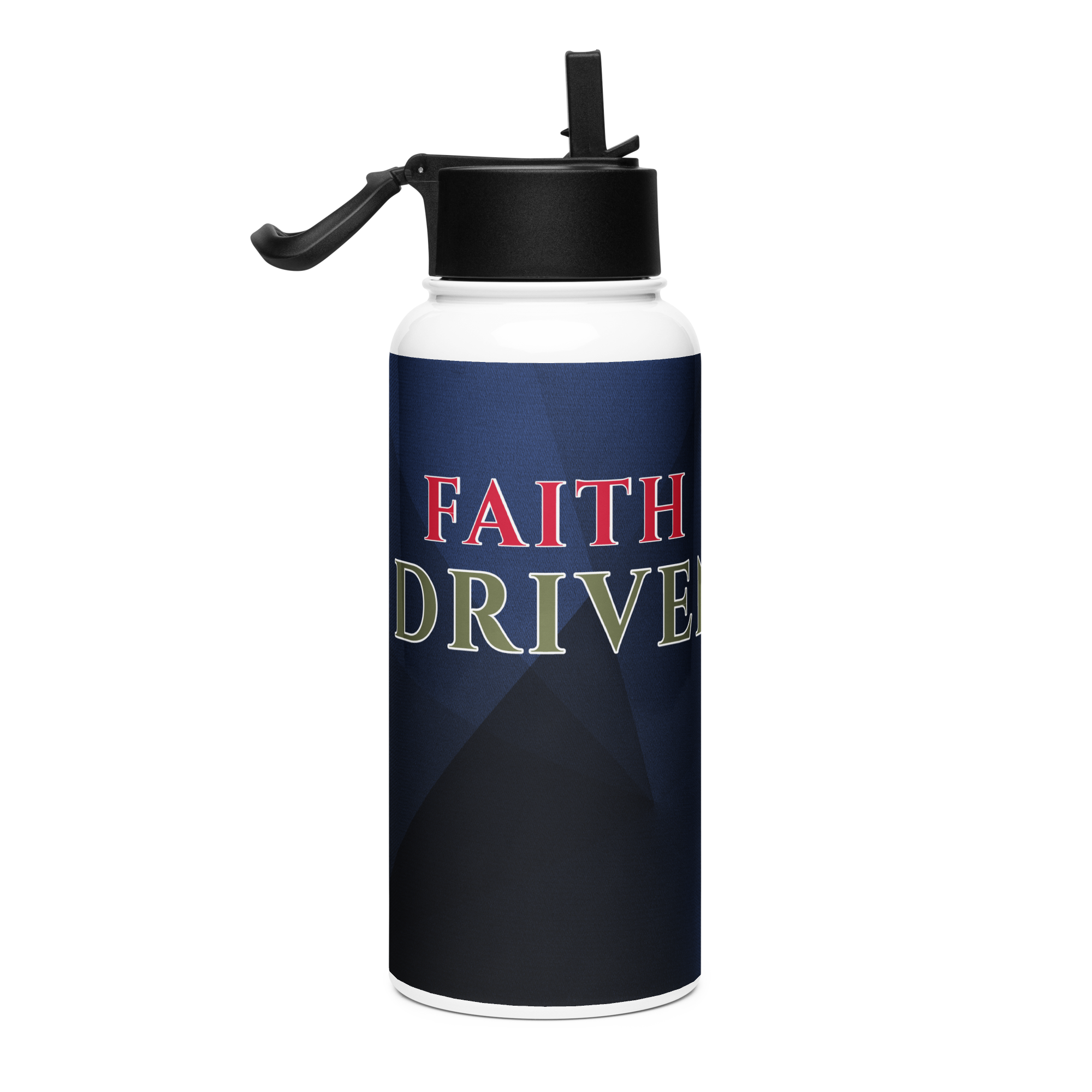 Stainless steel water bottle with a straw lid by Builtinthefirebrand